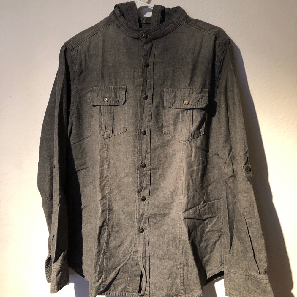 Grey Hooded Long-sleeve | 21 MEN